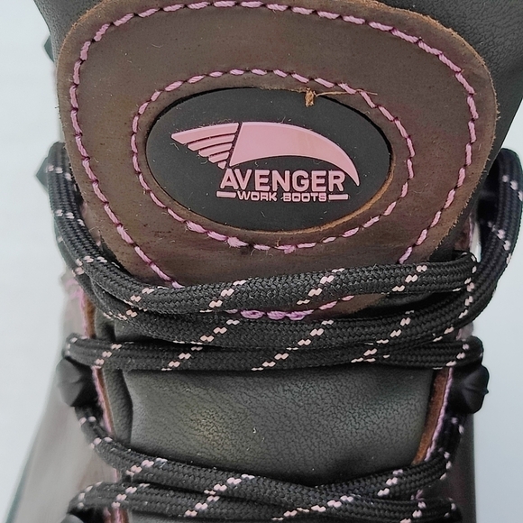 AVENGER Women's Composite Toe Waterproof Framer Boots Brown/Lilac Size US 8.5 - Picture 6 of 13